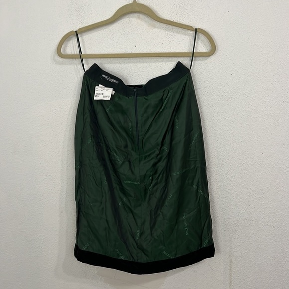 DOLCE & GABANA green velvet midi skirt size 42 - Picture 7 of 14